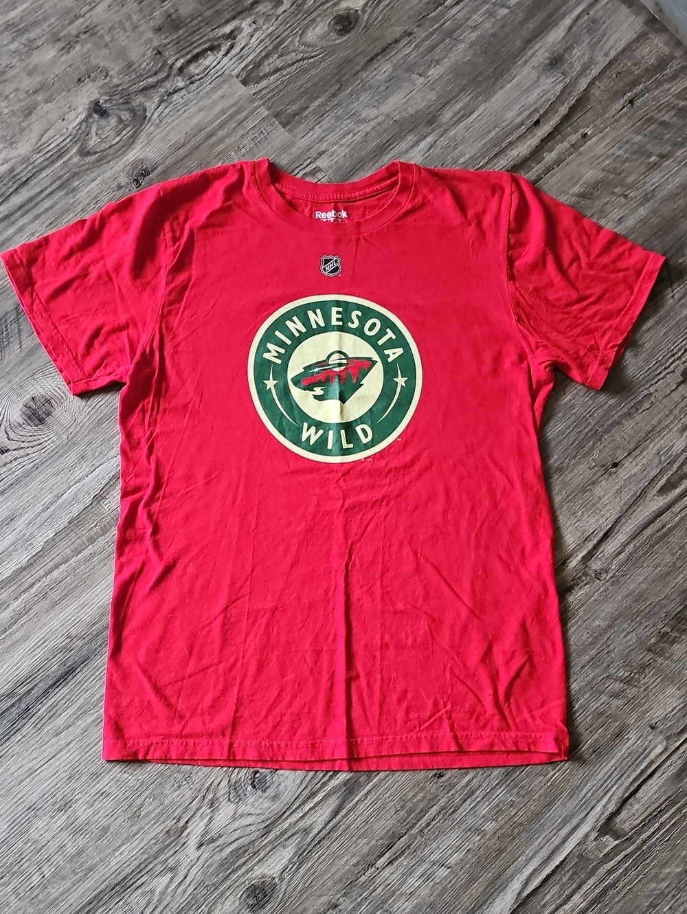 Reebok Red Minnesota Wild Graphic Short Sleeve Tee